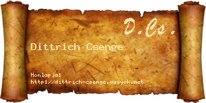 Dittrich Csenge névjegykártya